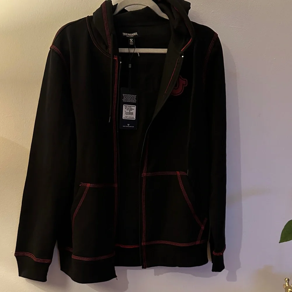 True Religion Black and Red Men's Sweater